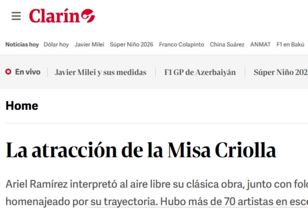 Artículo Clarín Misa Criolla